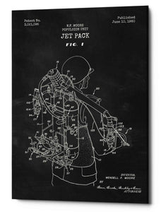 'Jet Pack Blueprint Patent Chalkboard' Canvas Wall Art