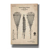 'Lacrosse Racquet Blueprint Patent Parchment' Canvas Wall Art