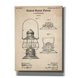 'Lantern Vintage Patent' Canvas Wall Art