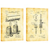 "For The Love of Beer Diptych Vintage Patent Blueprint" Giclee Canvas Wall Art (Set of 2)