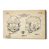 'Modern Football Helmet Blueprint Parchment Patent' Canvas Wall Art