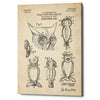 'Scarecrow Owl Blueprint Patent Parchment' Canvas Wall Art