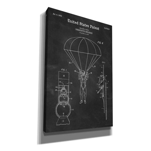 Image of 'Parachute Release Blueprint Patent Chalkboard' Canvas Wall Art