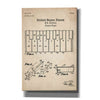 'Piano Keys Blueprint Patent Parchment' Canvas Wall Art