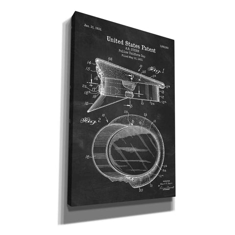 Image of 'Police Uniform Cap Blueprint Patent Chalkboard' Canvas Wall Art