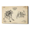 'Printing Press Blueprint Patent Parchment' Canvas Wall Art