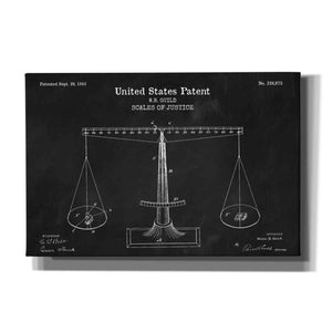 'Scales of Justice Blueprint Patent Chalkboard' Canvas Wall Art