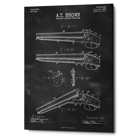 Image of 'Shotgun Blueprint Patent Chalkboard' Canvas Wall Art