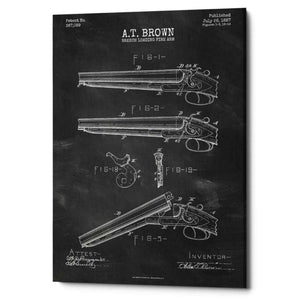 'Shotgun Blueprint Patent Chalkboard' Canvas Wall Art