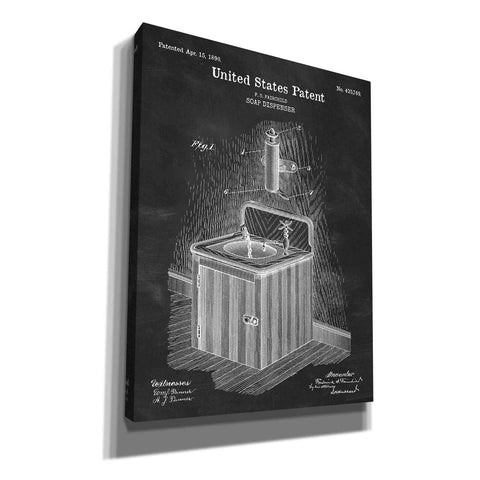 Image of 'Soap Dispenser Blueprint Patent Chalkboard' Canvas Wall Art