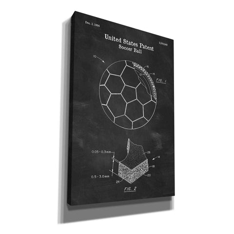 Image of 'Soccer Ball Blueprint Patent Chalkboard' Canvas Wall Art