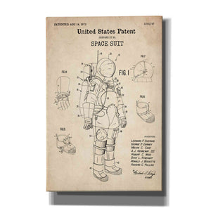 'Space Suit Blueprint Patent Parchment' Canvas Wall Art