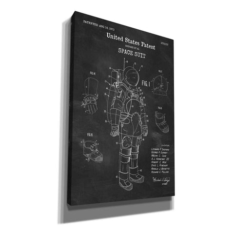 Image of 'Space Suit Blueprint Patent Chalkboard' Canvas Wall Art