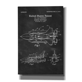 'Space Shuttle Blueprint Patent Chalkboard' Canvas Wall Art