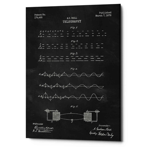 Image of 'Telegraphy Blueprint Patent Chalkboard' Canvas Wall Art