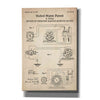 'Operating Tesla Motor Blueprint Patent Parchment' Canvas Wall Art