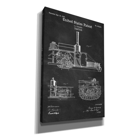 Image of 'Tractor Blueprint Patent Chalkboard' Canvas Wall Art