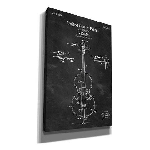 Image of 'Violin Blueprint Patent Chalkboard' Canvas Wall Art