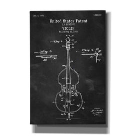 'Violin Blueprint Patent Chalkboard' Canvas Wall Art
