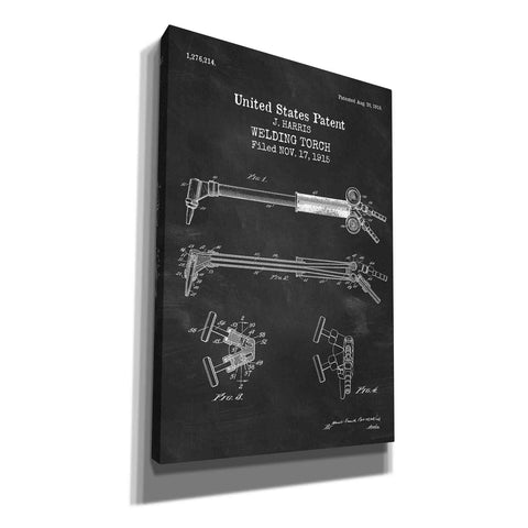 Image of 'Welding Torch Blueprint Patent Chalkboard' Canvas Wall Art