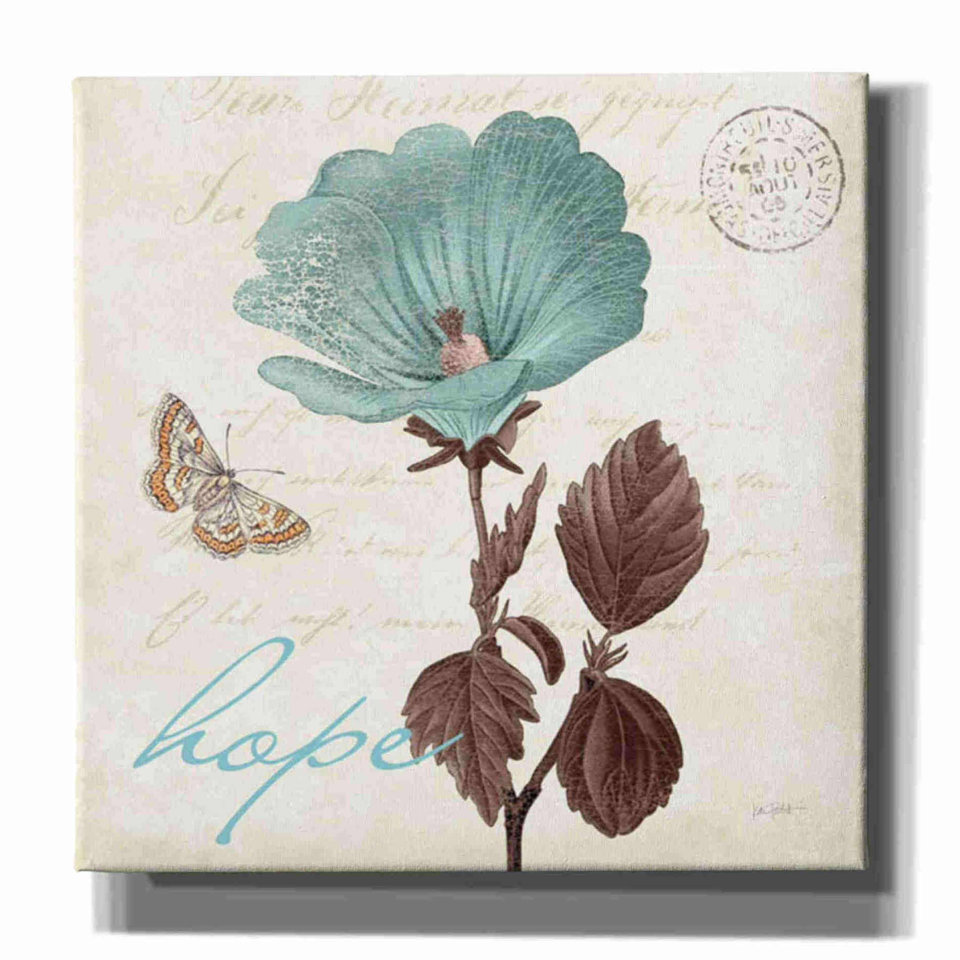 'Touch of Blue III Hope' by Katie Pertiet, Canvas Wall Art