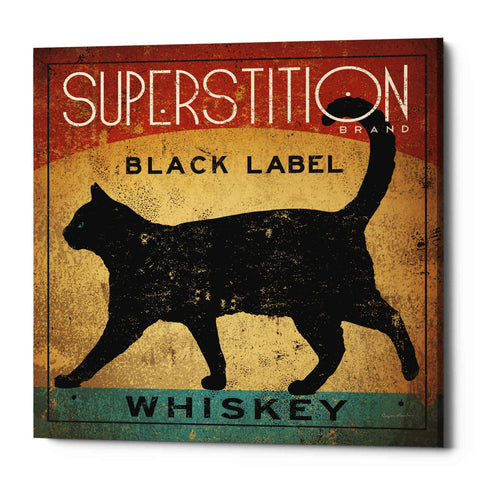 Image of 'Superstition Black Label Whiskey Cat' by Ryan Fowler, Canvas Wall Art