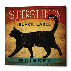 'Superstition Black Label Whiskey Cat' by Ryan Fowler, Canvas Wall Art