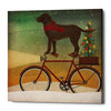 'Brown Lab on Bike Christmas' by Ryan Fowler, Canvas Wall Art