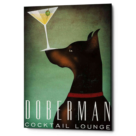 Image of 'Doberman Martini' by Ryan Fowler, Canvas Wall Art