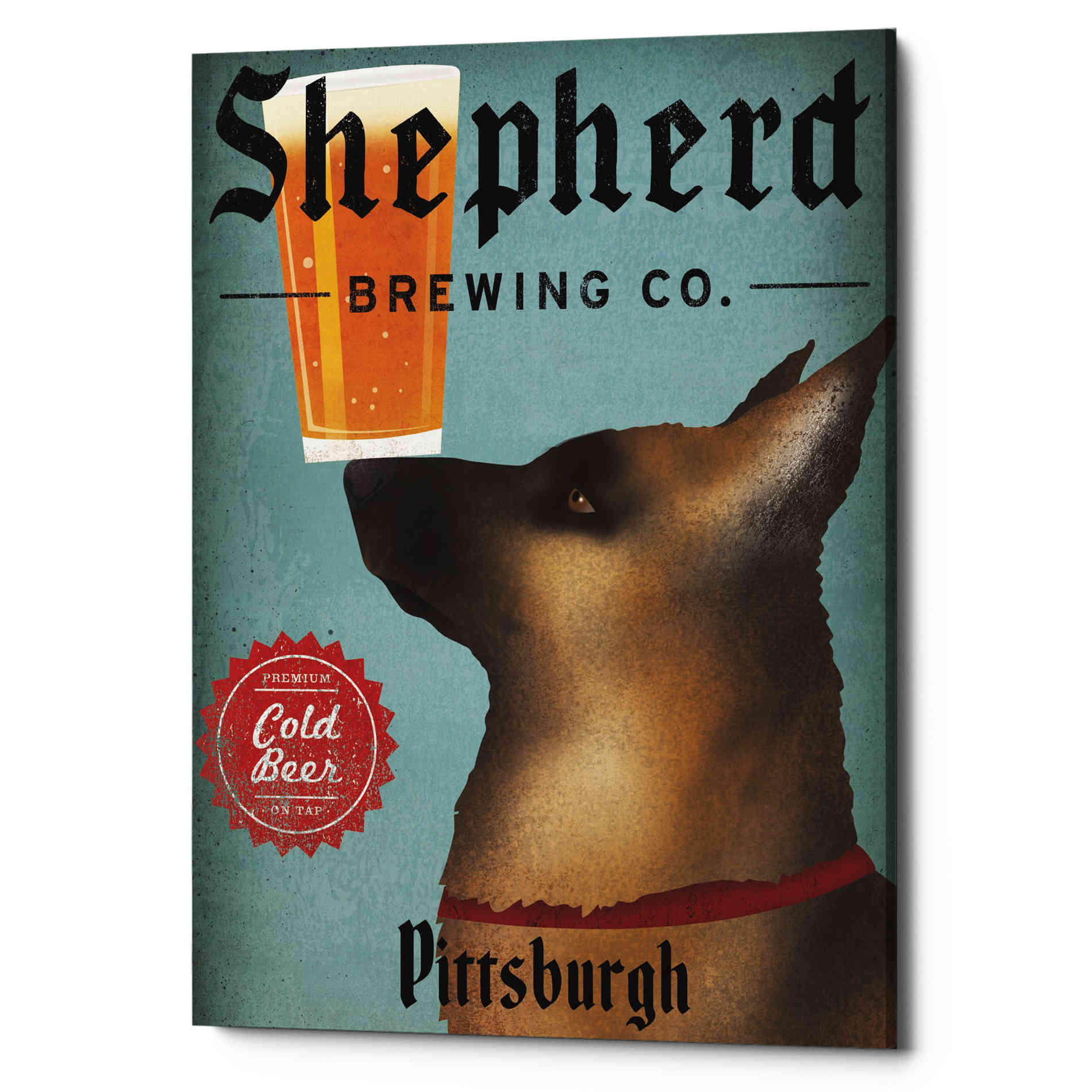 'German Shepherd Brewing Co Pittsburgh Black' by Ryan Fowler, Canvas Wall Art