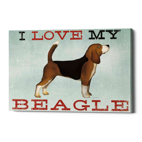 Image of 'Beagle Canoe - I Love My Beagle II' by Ryan Fowler, Canvas Wall Art