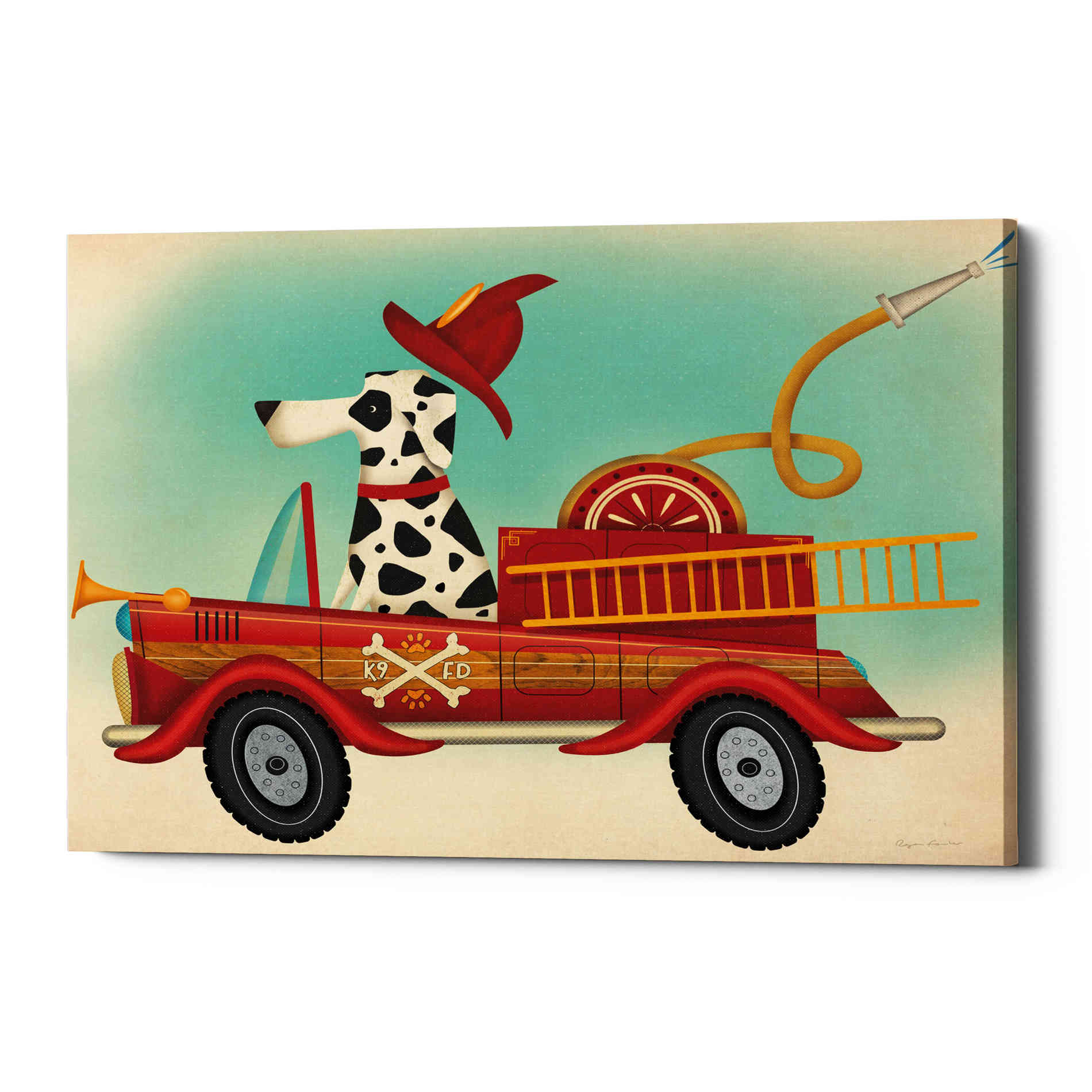 'K9 Fire Department' by Ryan Fowler, Canvas Wall Art
