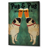 'Pug and Pug Brewing' by Ryan Fowler, Canvas Wall Art