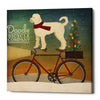 'White Doodle on Bike Christmas' by Ryan Fowler, Canvas Wall Art