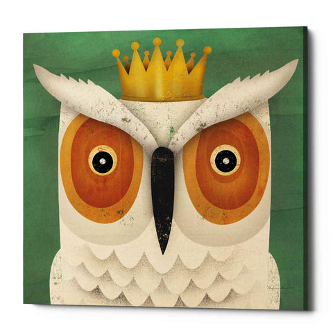 Image of 'White Owl with Crown' by Ryan Fowler, Canvas Wall Art