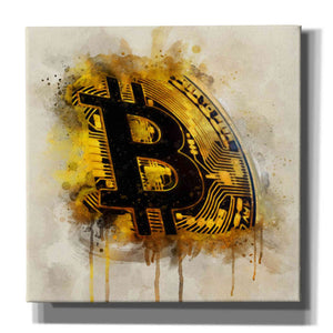'Bitcoin Era in Gold' by Surma and Guillen, Canvas Wall Art,Size 1 Square