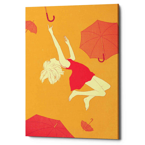 Image of 'Flying Umbrellas' by Sai Tamiya, Canvas Wall Art