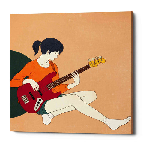 Image of 'Playing The Bass' by Sai Tamiya, Canvas Wall Art