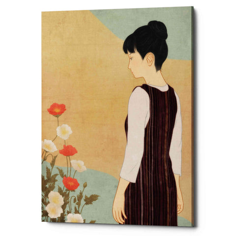 Image of 'Poppies and a Woman' by Sai Tamiya, Canvas Wall Art