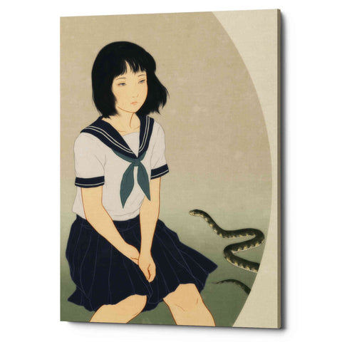 Image of 'Snake And Woman' by Sai Tamiya, Canvas Wall Art