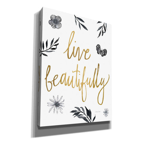 Image of 'Live Beautifully BW' by Sara Zieve Miller, Canvas Wall Art
