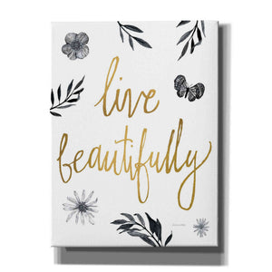 'Live Beautifully BW' by Sara Zieve Miller, Canvas Wall Art