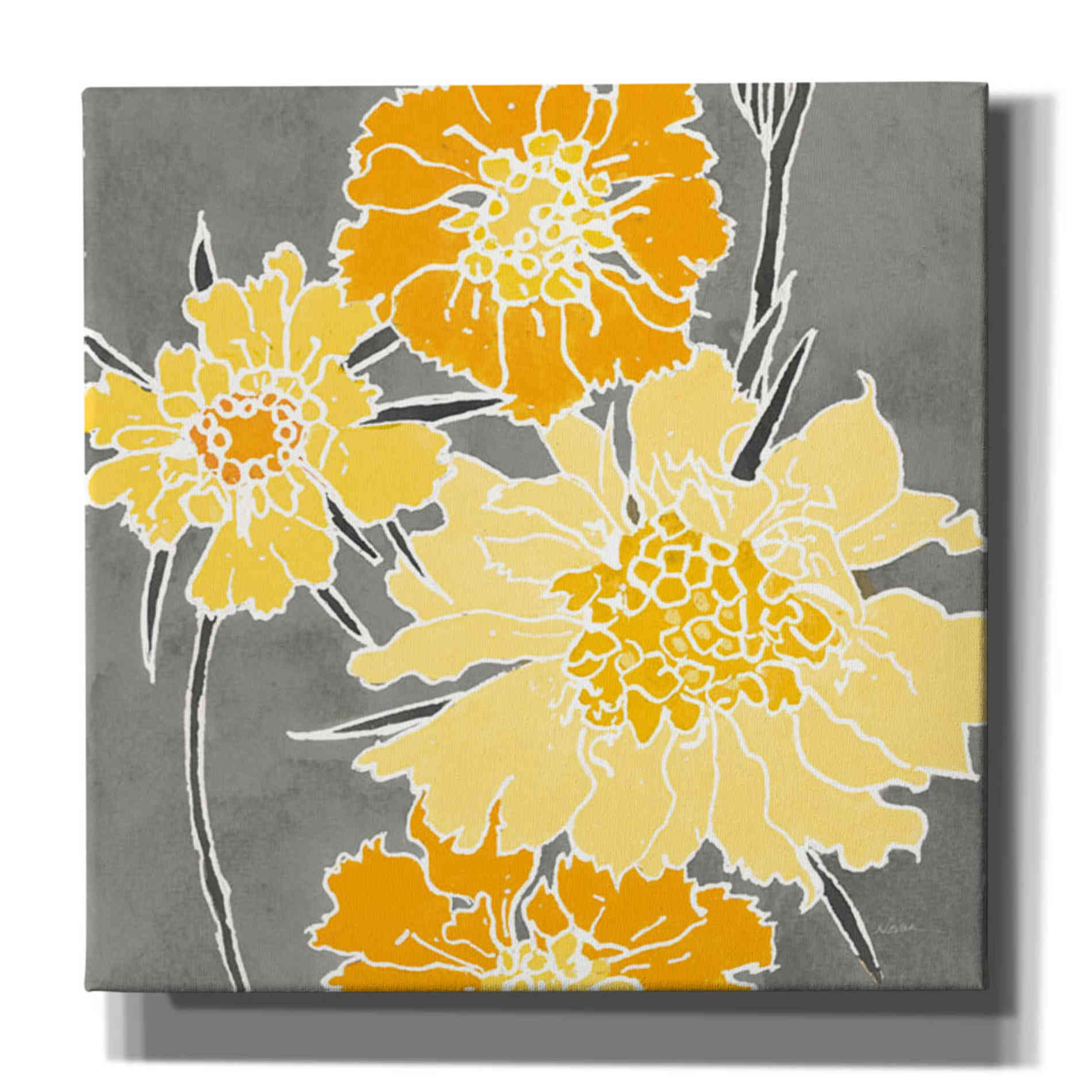 'Cloisonne Beauty I Gray' by Shirley Novak, Canvas Wall Art