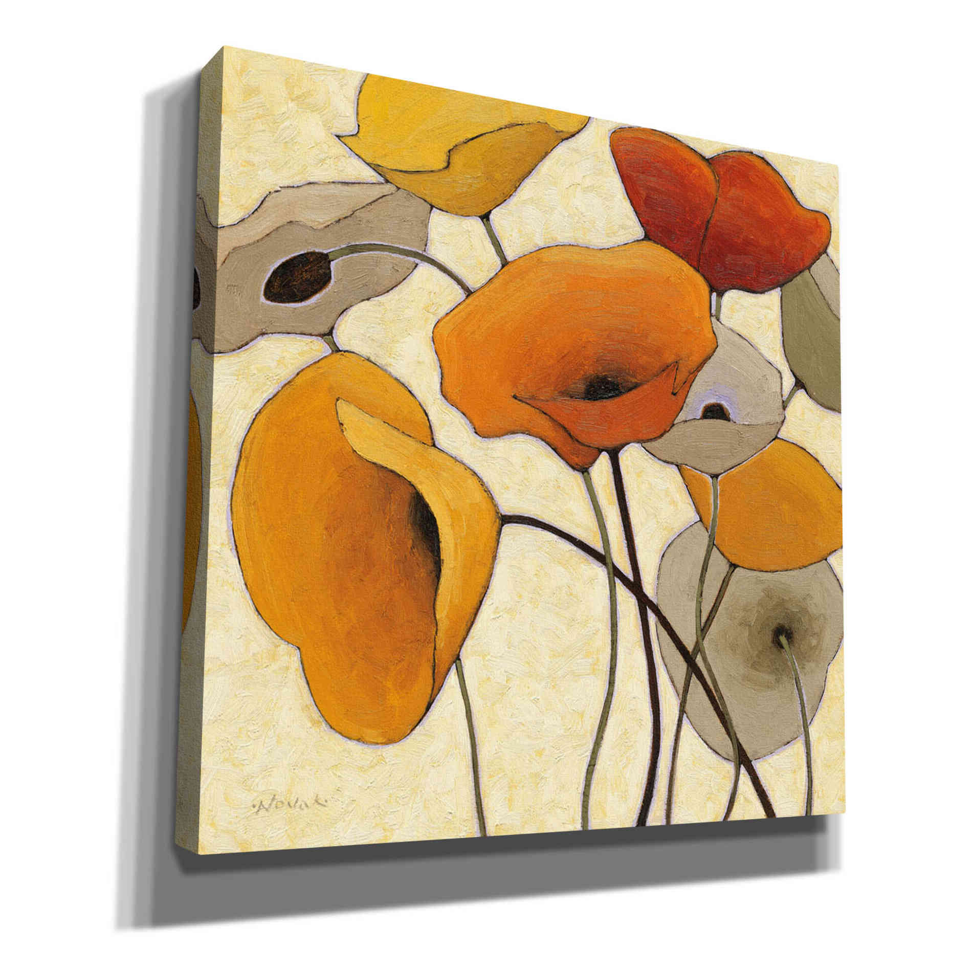 'Pumpkin Poppies III' by Shirley Novak, Canvas Wall Art