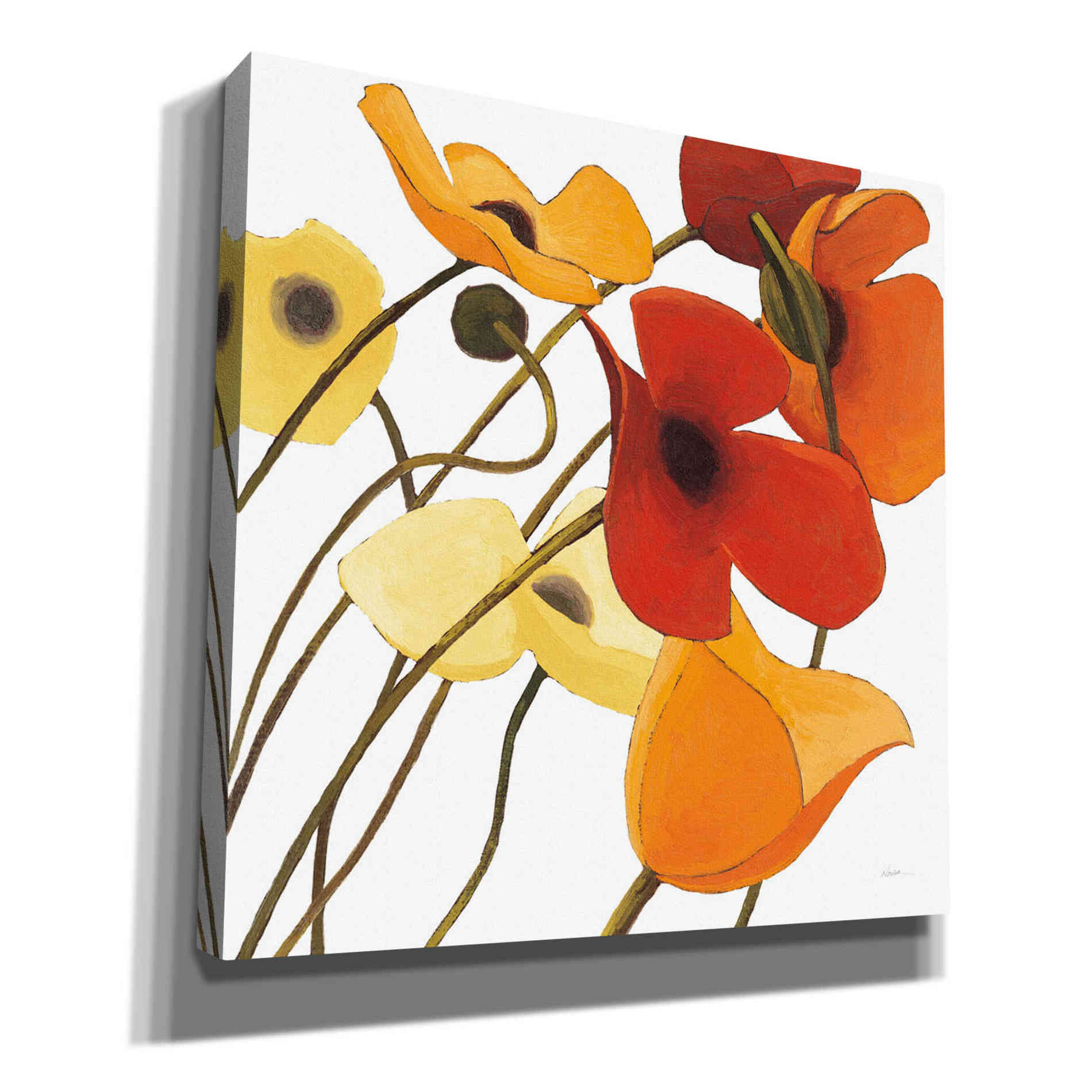 'Up Two on White Yellow' by Shirley Novak, Canvas Wall Art