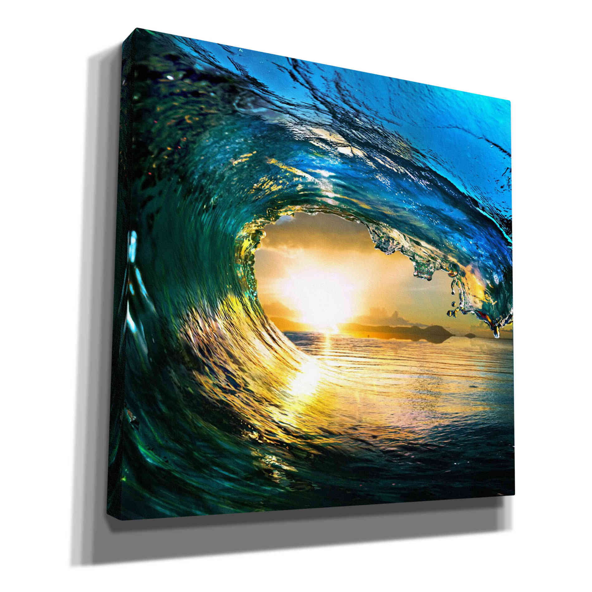 'The Language of Waves' Canvas Wall Art,Size 1 Square