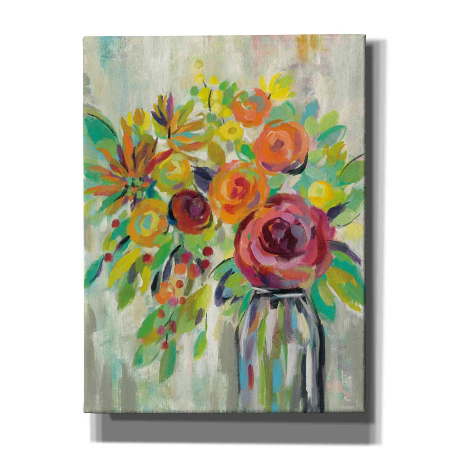 'Flower Still Life II' by Silvia Vassileva, Canvas Wall Art,Size 1 Square