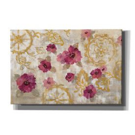 'Elegant Fresco Floral' by Silvia Vassileva, Canvas Wall Art,Size 1 Square