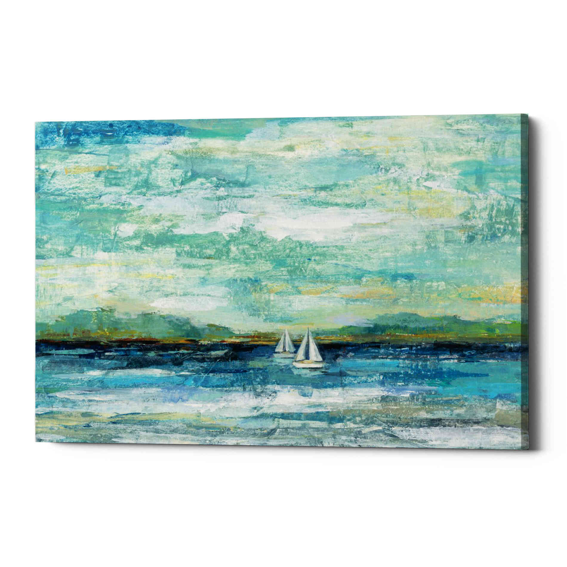 'Calm Lake Crop' by Silvia Vassileva, Canvas Wall Art,Size A Landscape