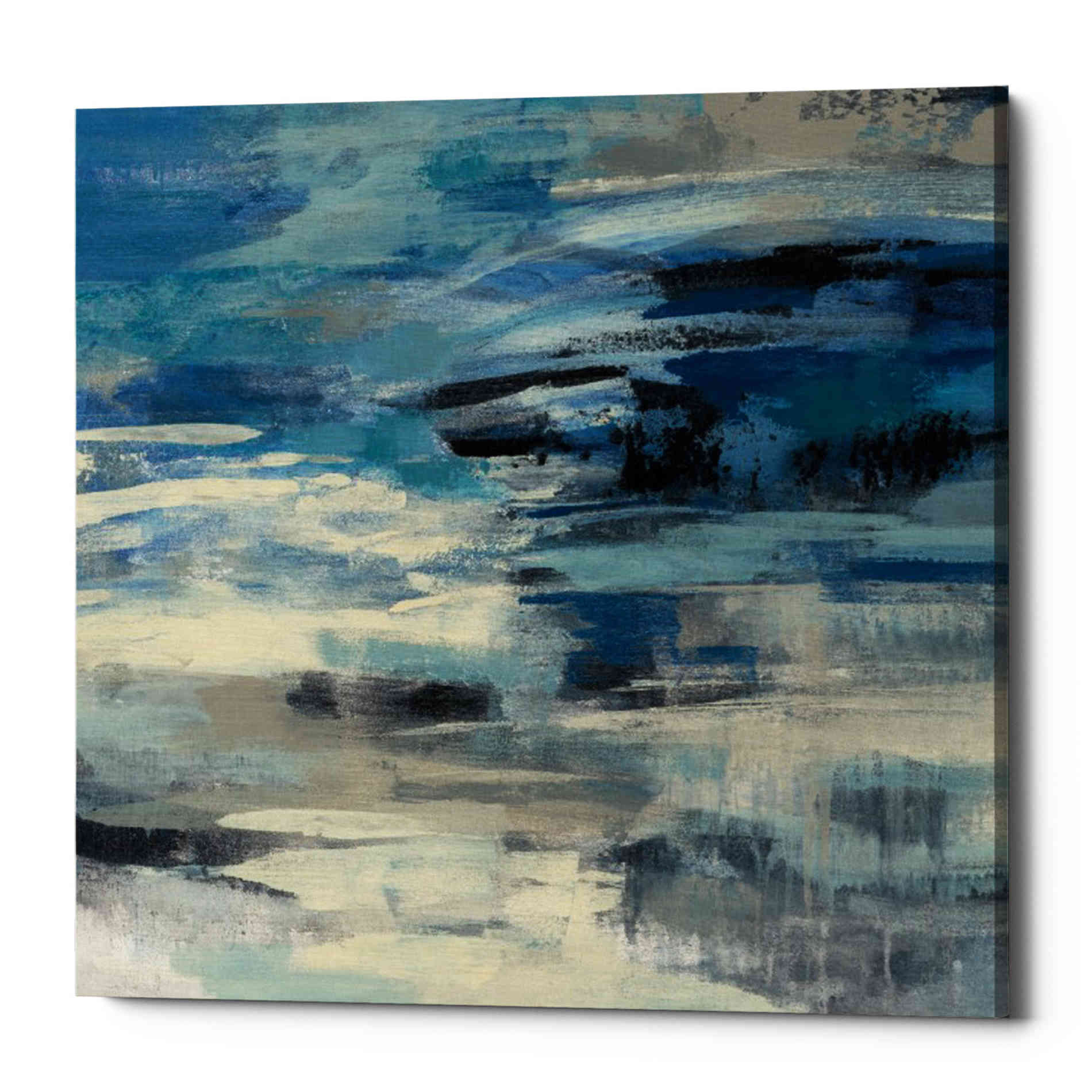 'Indigo Wave' by Silvia Vassileva, Canvas Wall Art,Size 1 Square